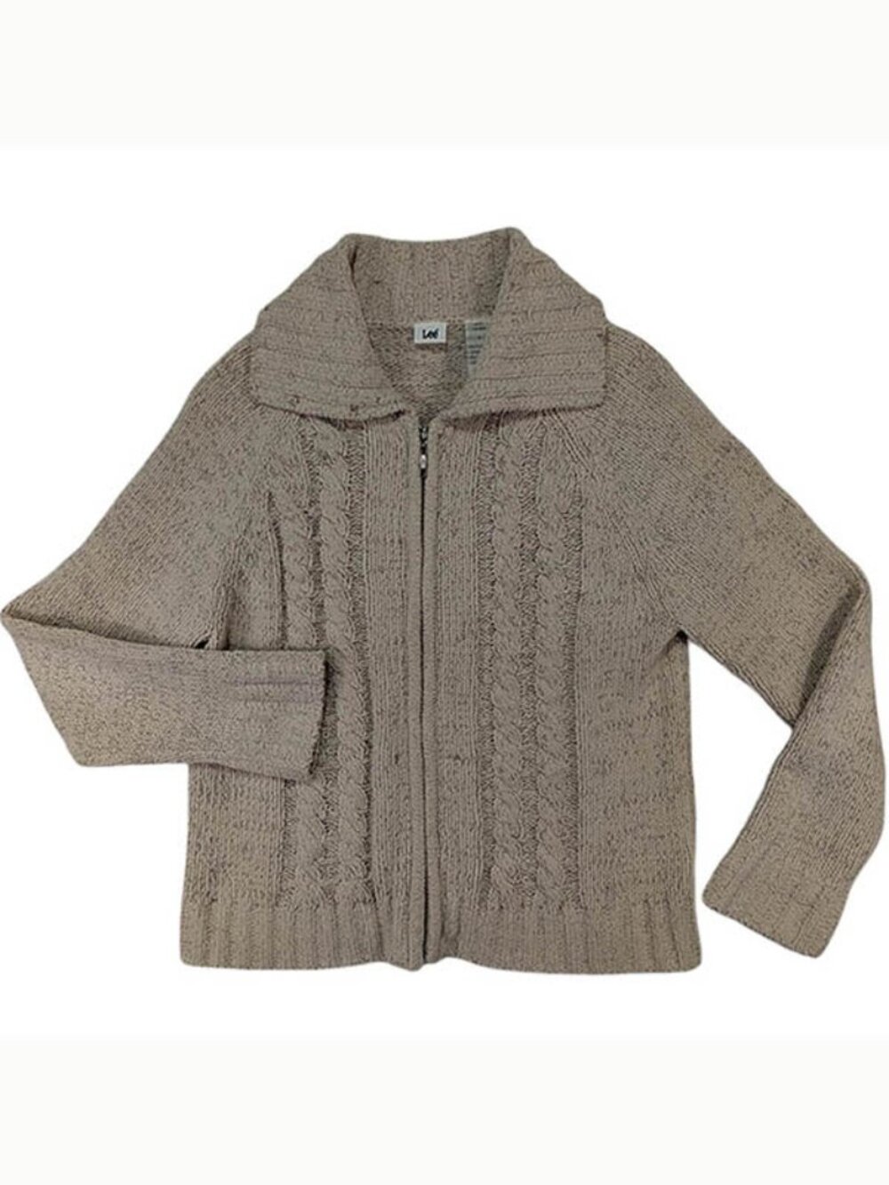 Lee Full Zip Cardigan Womens M Brown Cottagecore Indie Sleaze Light Academia